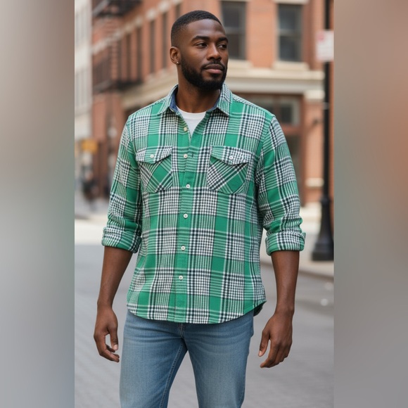 Outerknown Other - Outerknown Green Checkered Casual Shirt
